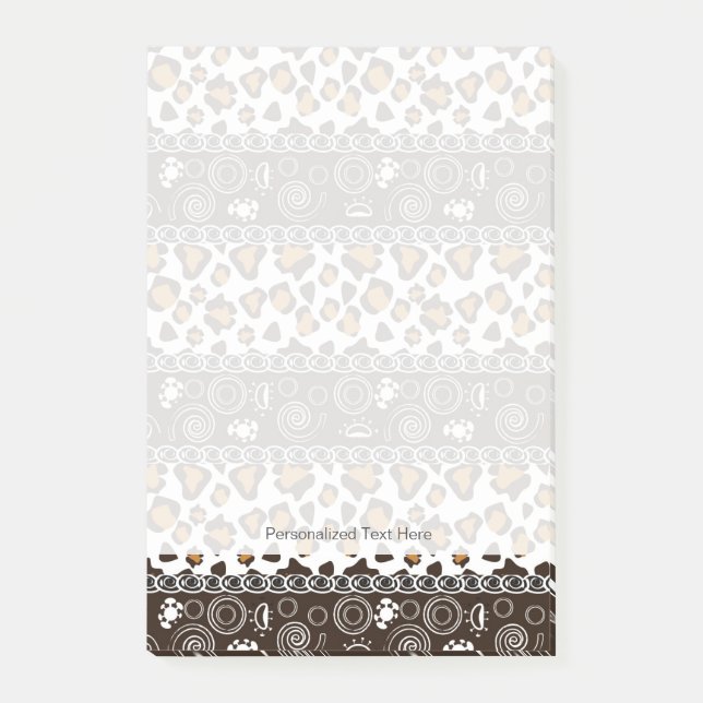 Bloco Post-it impressão africano com padrão de pele de chita (Frente)