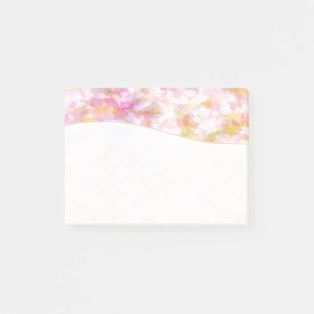 Bloco Post-it Impressionismo do Pastel Amarelo-abstrato Art Páli (Frente)