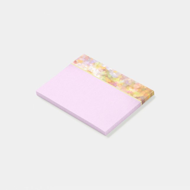 Bloco Post-it Impressionismo do Pastel Amarelo-abstrato Art Páli (Inclinado)