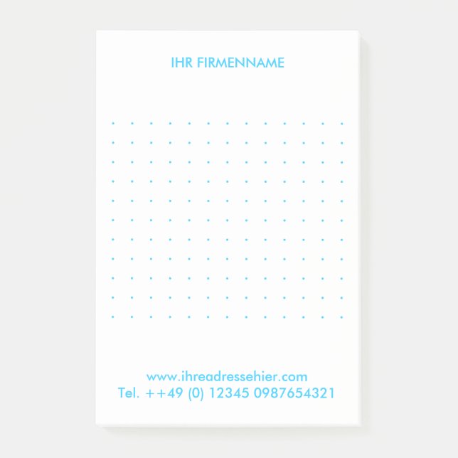 Bloco Post-it Incêndio nome Blue Grid Postits Moderna (Frente)