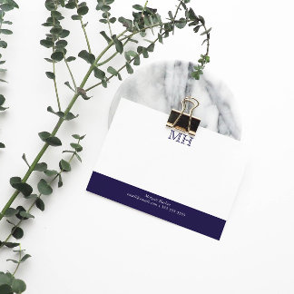 Bloco Post-it Iniciais básicos limpos Azul escuro branco