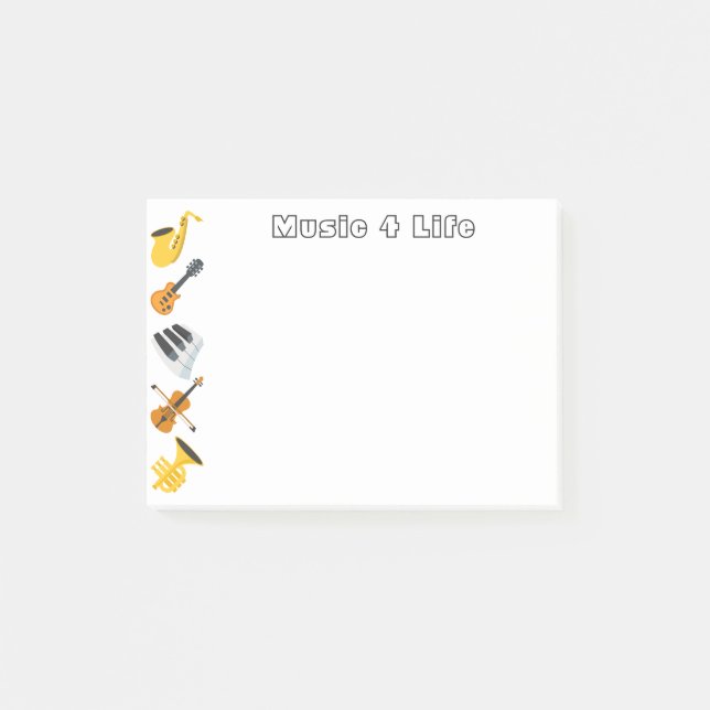 Bloco Post-it Instrumentos Musicais (Frente)