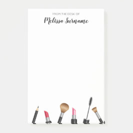 Bloco Post-it Itens de Maquiagem Design & Nome Personalizado