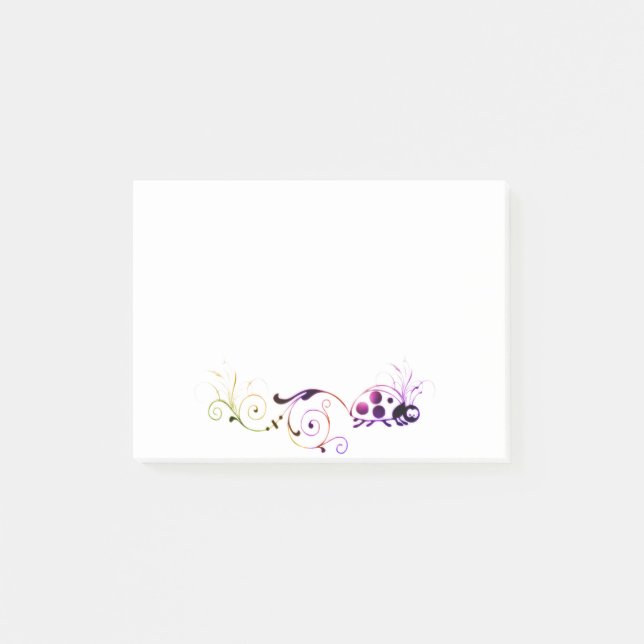 Bloco Post-it joaninha com cauda divertida (Frente)