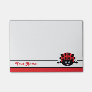 Bloco Post-it Joaninha vermelho personalizado