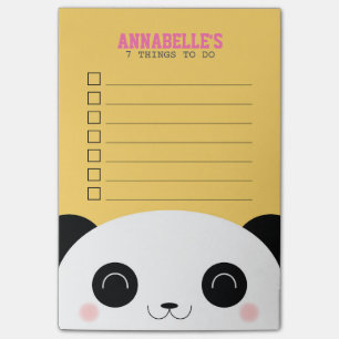 Bloco Post-it Kawaii Panda Bonita Enfrentando Crianças Para Faze