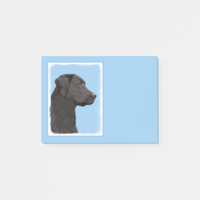 Bloco Post-it Labrador Retriever Black Pintura Original (Frente)