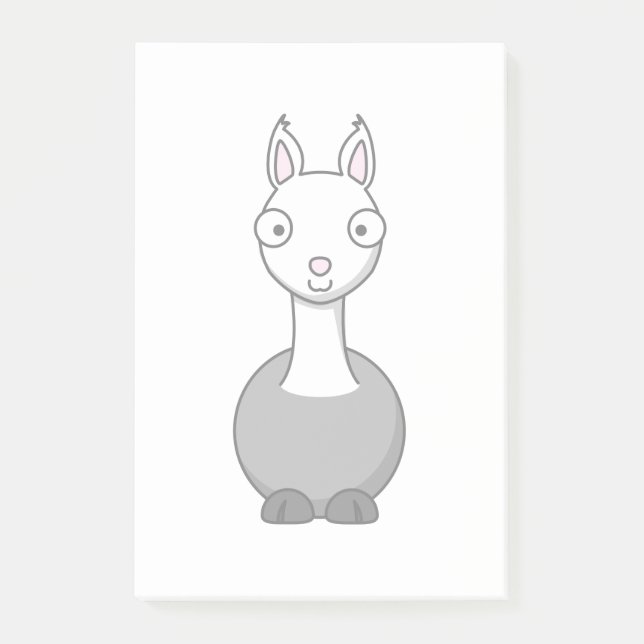 Bloco Post-it Lama adorável dos desenhos animados (Frente)