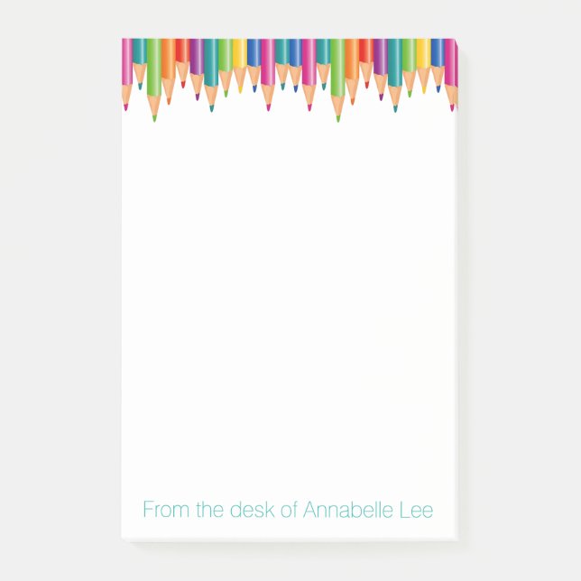 Bloco Post-it Lápis do arco-íris da cascata (Frente)