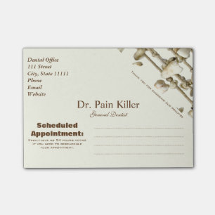 Bloco Post-it Lembrete dental engraçado da nomeação do dentis