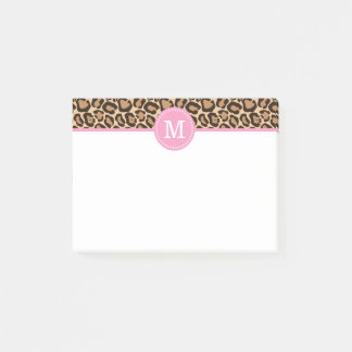 Bloco Post-it Leopardo - Impressão e Monograma Personalizado Ros
