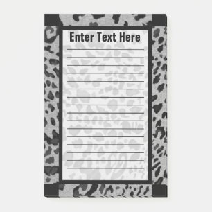 Bloco Post-it "Leopardo preto & cinzento" 4x6 ALINHADO