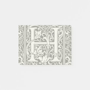 Bloco Post-it Letra H Monograma Medieval Art Nouveau