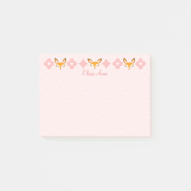 Bloco Post-it Lil Foxie - notas feitas sob encomenda do (Frente)