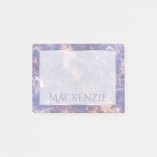 Bloco Post-it Lilac Abstrato | Pincéis Dourados Roxos