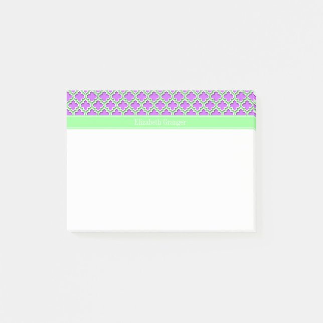 Bloco Post-it Lilac, Mint Green Marroquino #5DS Nome da Casa da  (Frente)