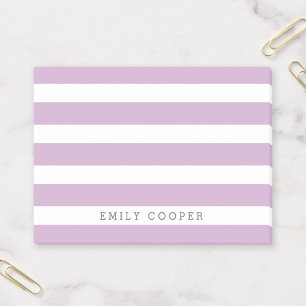 Bloco Post-it Lilac Púrpura e White Classic Stripes Monograma