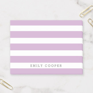 Bloco Post-it Lilac Púrpura e White Classic Stripes Monograma
