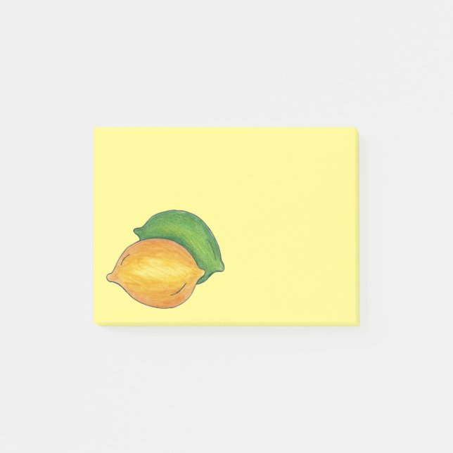 Bloco Post-it Limão Limão Citrus Fruta Yellow Lemons Posta (Frente)