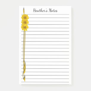 Bloco Post-it Limite de Rolagem de Fotografia de Flor Amarelo