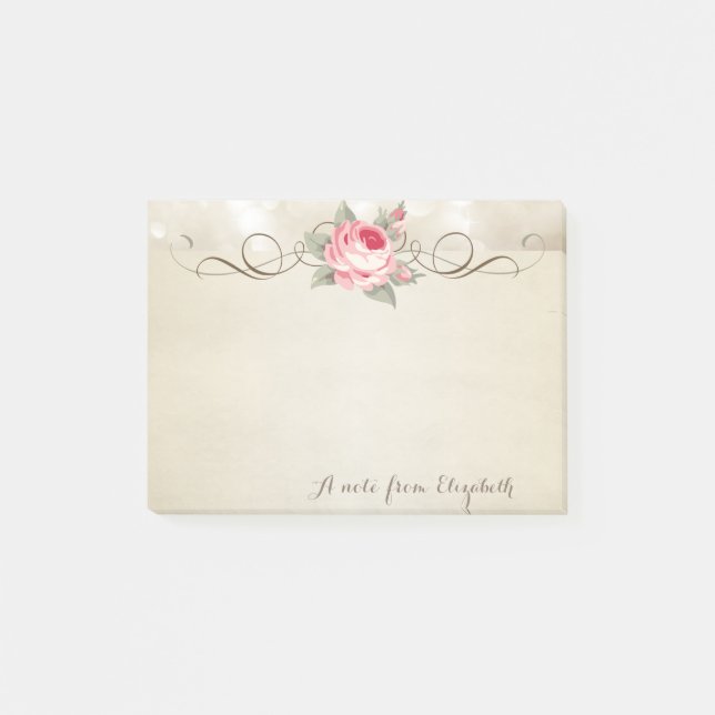 Bloco Post-it Lindo Adorável  Elegante ,Flor (Frente)