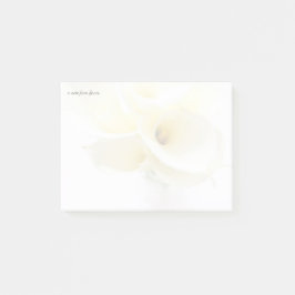 Bloco Post-it Lírios de Calla na perda de vaso