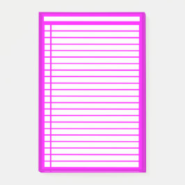 Bloco Post-it Lista de verificação de Fuschia