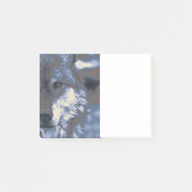 Bloco Post-it Lobo, azul (Frente)