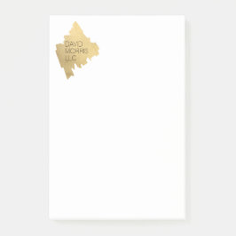 Bloco Post-it Logotipo Dourado de Brushbeat Luxe em Branco