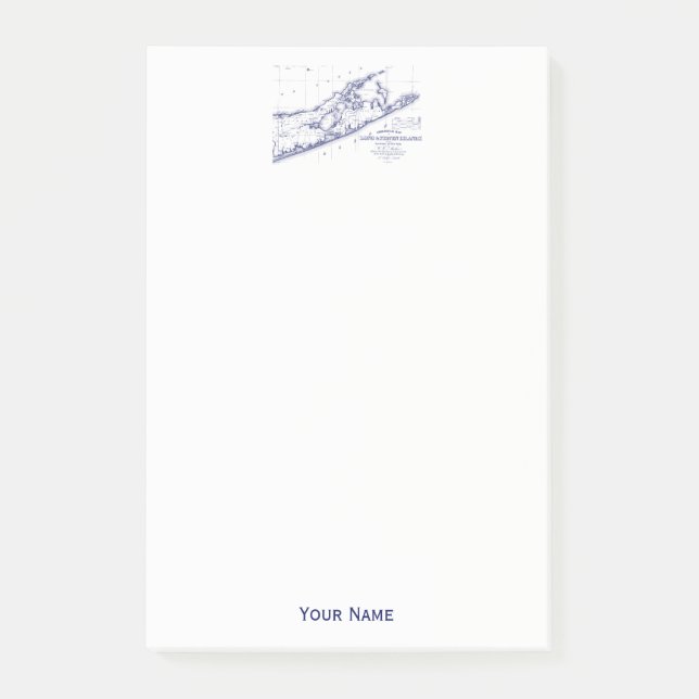 Bloco Post-it Long Island - O Mapa De Hamptons (Frente)