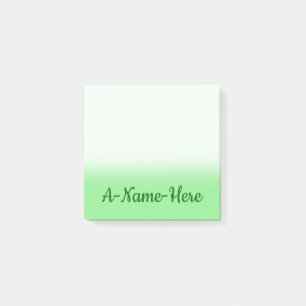 Bloco Post-it Luz simples - fundo verde com nome verde escuro