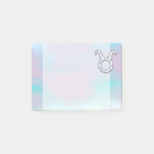 Bloco Post-it Mãe de Pearl Taurus Símbolo Zodíaco