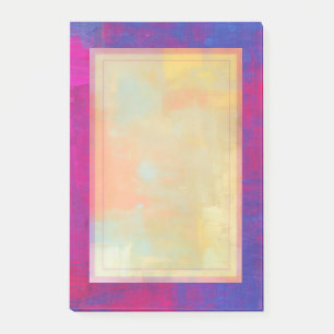 Bloco Post-it Magenta e Azul Pintura Abstrata