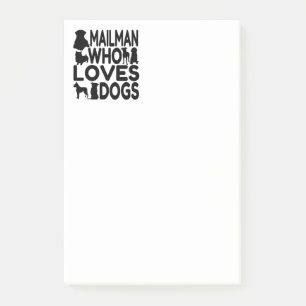 Bloco Post-it Mailman Who Loves Dogs