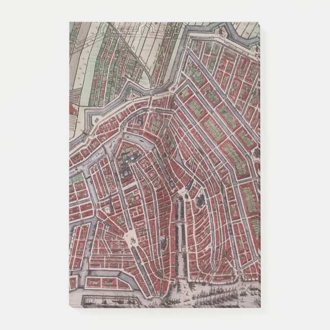 Bloco Post-it Mapa da cidade de réplica de Amsterdã 1652 (Frente)