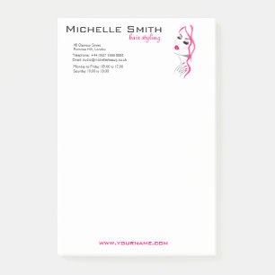 Bloco Post-it Marcagem com ferro quente da beleza da menina do