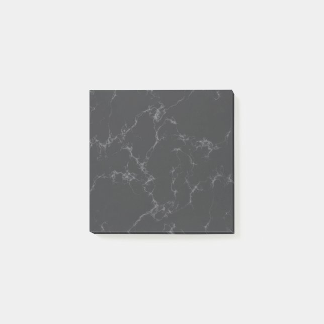 Bloco Post-it Mármore elegante style4 - preto e branco, (Frente)