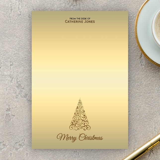 Bloco Post-it Marrom elegante e Beige Natal personalizado (Criador carregado)