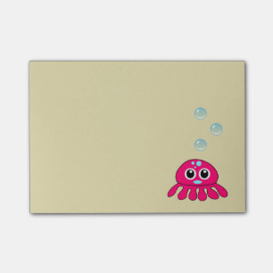 Bloco Post-it Medusa vermelhas pequenas bonitos com bolhas da