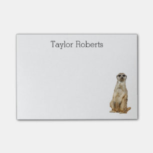 Bloco Post-it Meerkat com seu costume conhecido