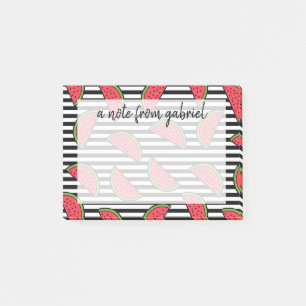 Bloco Post-it Melancia no teste padrão preto & branco das