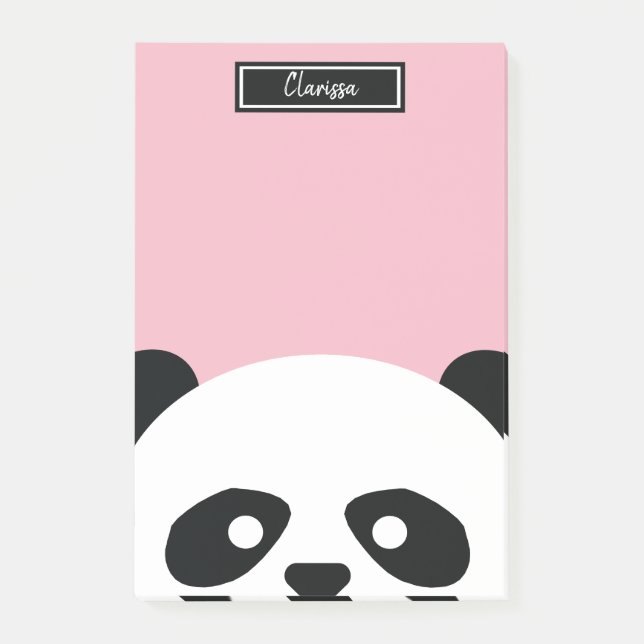 Bloco Post-it Meninas Personalizadas Urso de Panda Crianças Kawa (Frente)