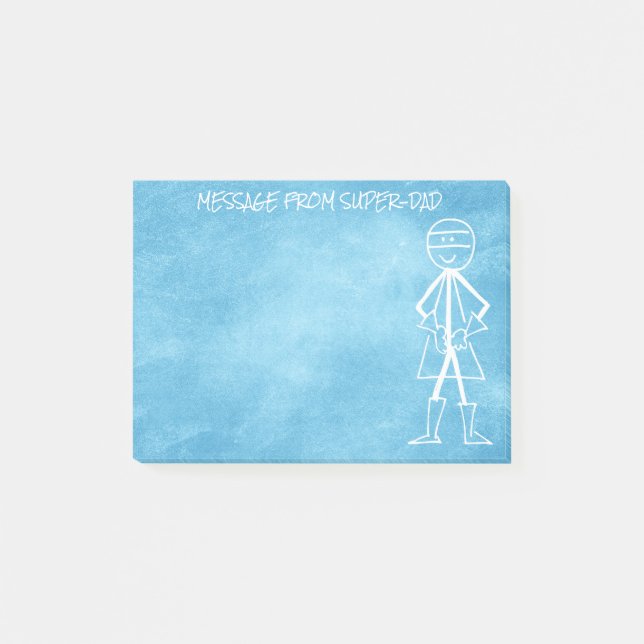 Bloco Post-it Mensagem do Pai Pai - Azul Chalkboard (Frente)