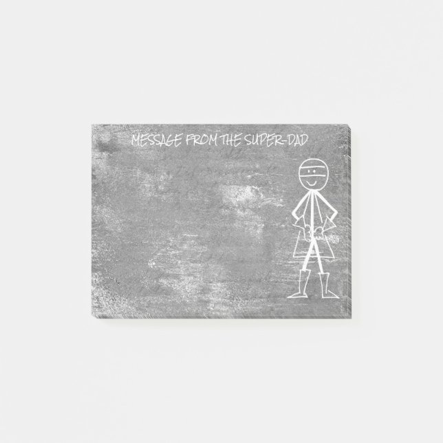 Bloco Post-it Mensagem do Pai Pai - Cinza Cement Hero (Frente)