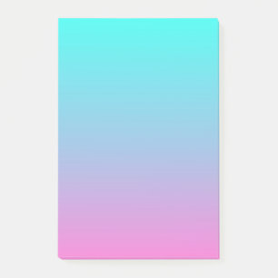 Bloco Post-it Mermaid rosa giro-ombre rosa Fuchsia turquoise