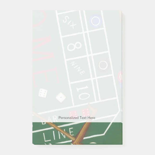 Bloco Post-it Mesa de cassino com Chips e Dice (Frente)