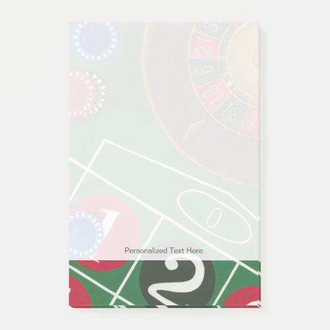 Bloco Post-it Mesa de roletas com Chips e Roda (Frente)