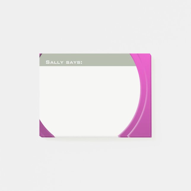 Bloco Post-it Metálico brilhante Personalizável qualquer Texto e (Frente)