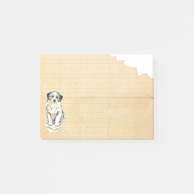 Bloco Post-it Meu Aussie comeu meus trabalhos de casa (Frente)