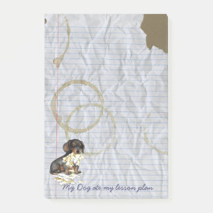 Bloco Post-it Meu Dachshund comeu meu plano de aula